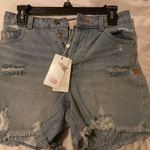 Chelsea & Violet denim shorts; new with tag; smoke & pet free home; runs small